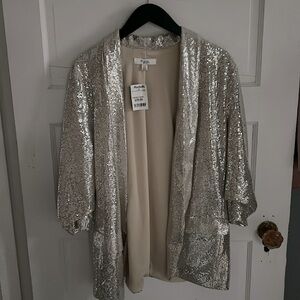 C by One Sequin Oversized Blazer Sz L NWT